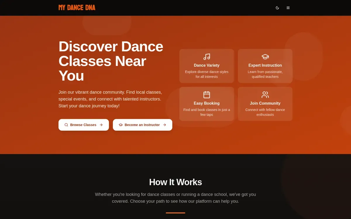 Screenshot of MyDanceDNA