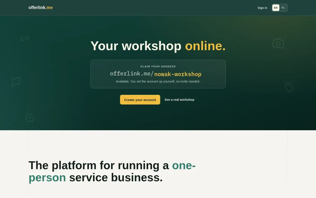 Screenshot of offerlink.me